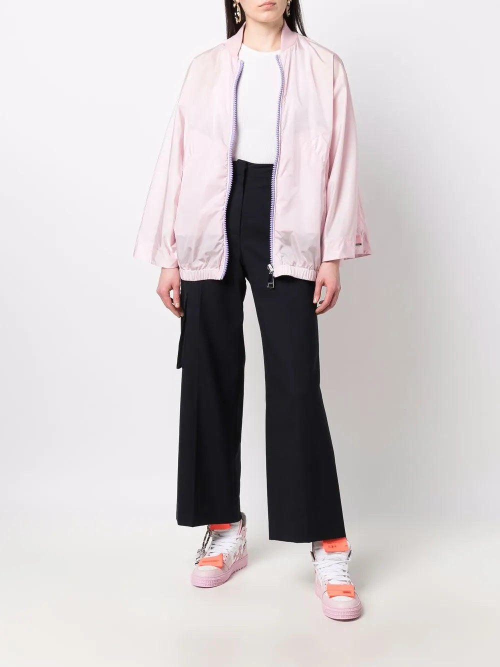 Wide-Sleeve Bomber Jacket