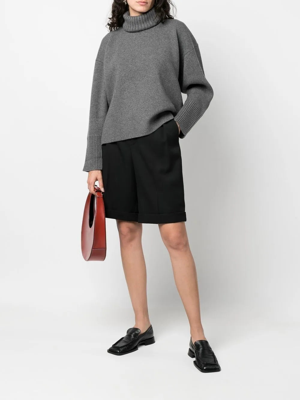 Roll-Neck Drop-Shoulder Jumper