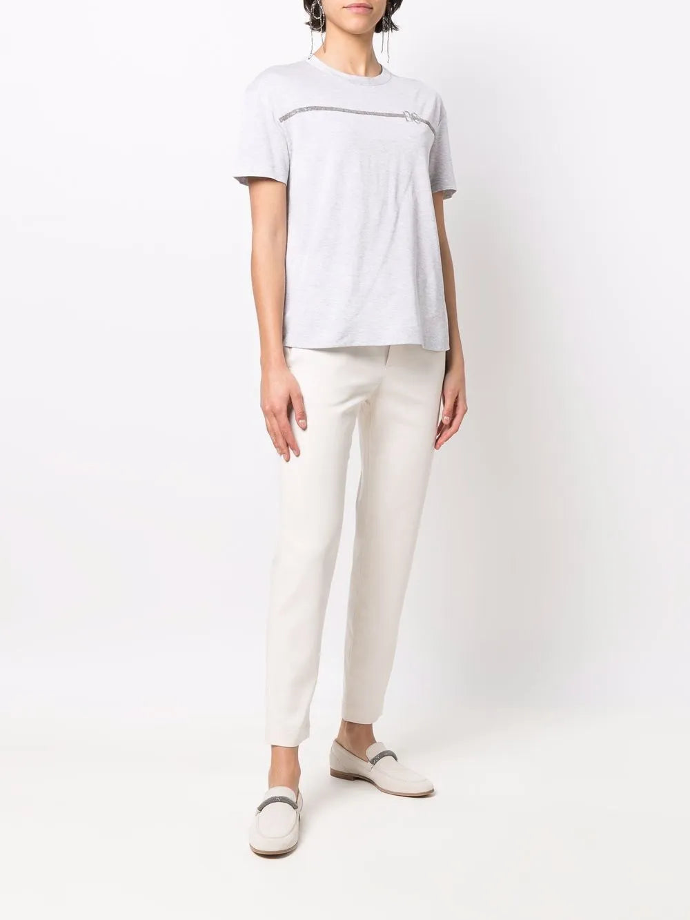 Monili-Chain Embroidered-Logo T-Shirt