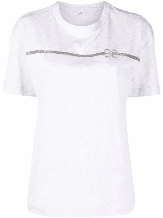 Monili-Chain Embroidered-Logo T-Shirt
