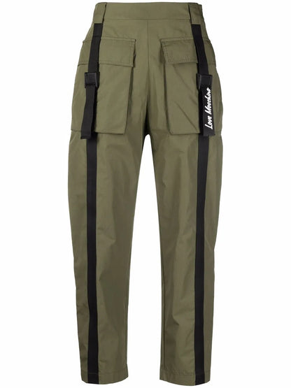 Flap-Pockets Cotton-Blend Parachute Trousers