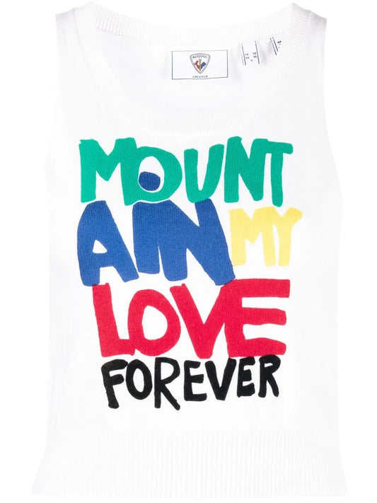 Slogan-Print Knitted Tank-Top