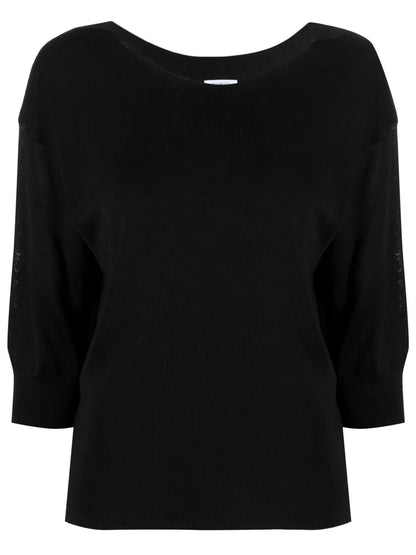 Fine-Knit Short-Sleeve Top