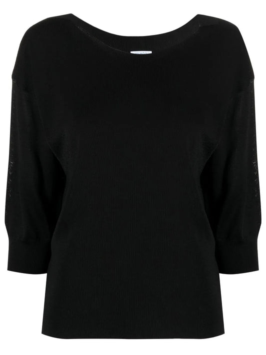 Fine-Knit Short-Sleeve Top