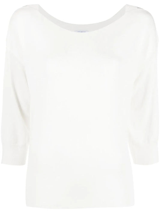Fine-Knit Short-Sleeve Top