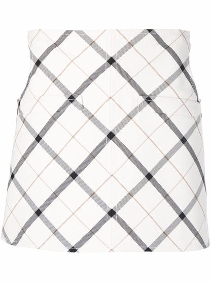 High-Waisted Checked Miniskirt