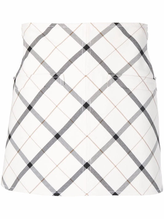 High-Waisted Checked Miniskirt
