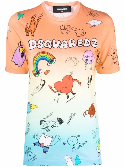 Graphic-Print Gradient T-Shirt
