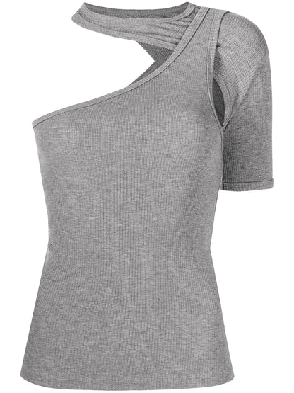 Asymmetric Short-Sleeved T-Shirt