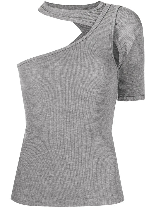 Asymmetric Short-Sleeved T-Shirt