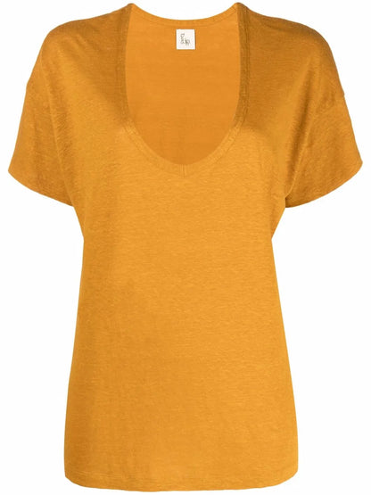 V-Neck Linen T-Shirt