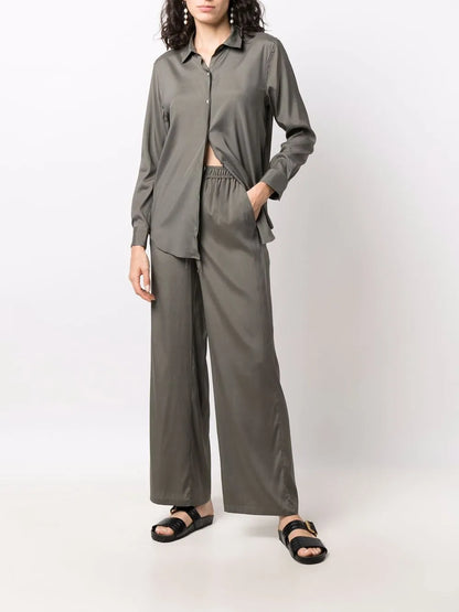 Drawstring Straight-Leg Trousers