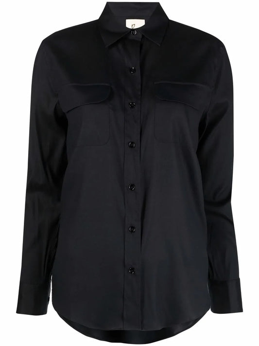 Long-Sleeve Silk Shirt