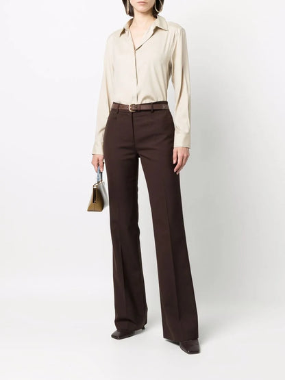 Long-Sleeve Silk Shirt