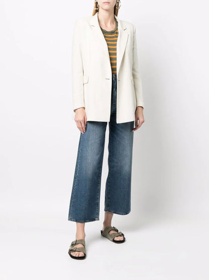 Stripe-Print Linen T-Shirt