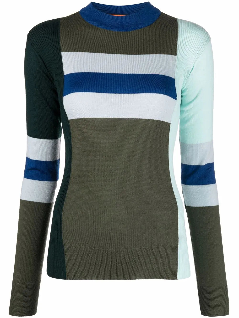 Stripe-Print Colour-Block Jumper