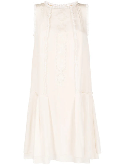 Silk Lace Panelled Dress