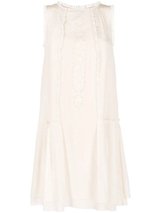 Silk Lace Panelled Dress