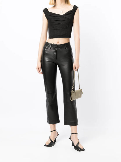 Cowl-Neck Crop Top