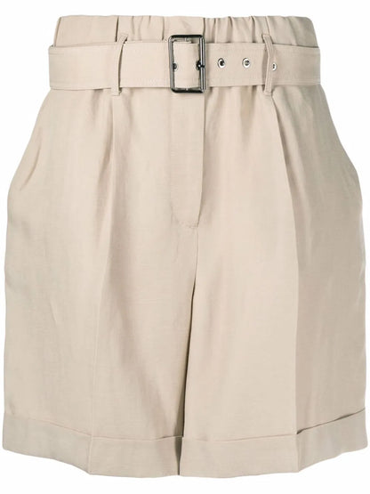 Belted-Waist Shorts