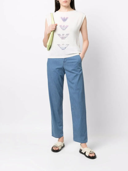 Logo-Print Sleeveless Shirt