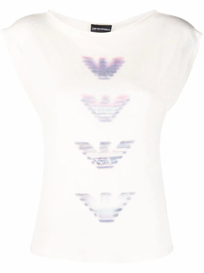 Logo-Print Sleeveless Shirt