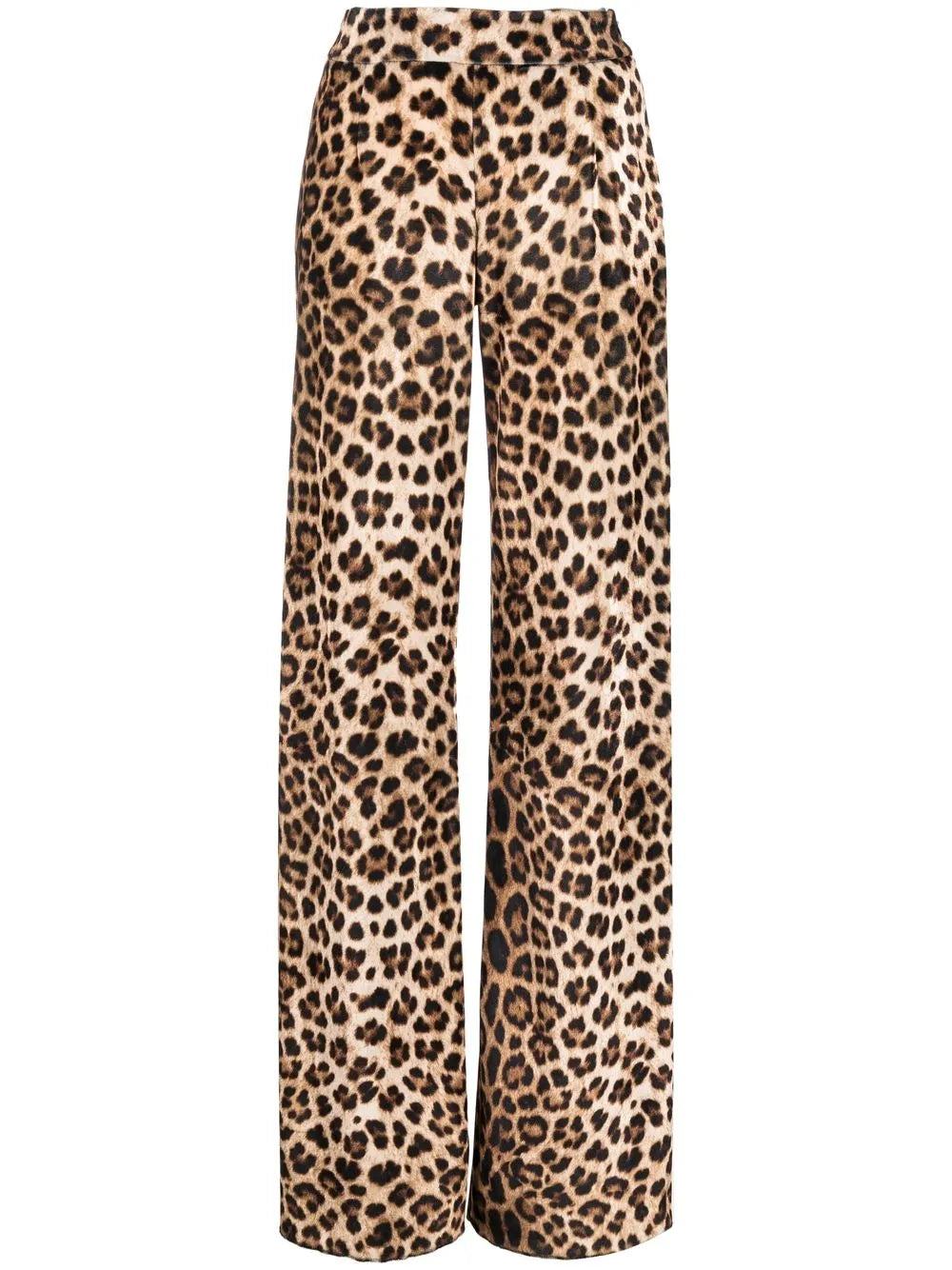 Leopard-Print Flared Trousers