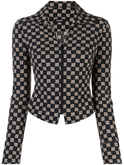 Monogram Zipped Fitted Jacket