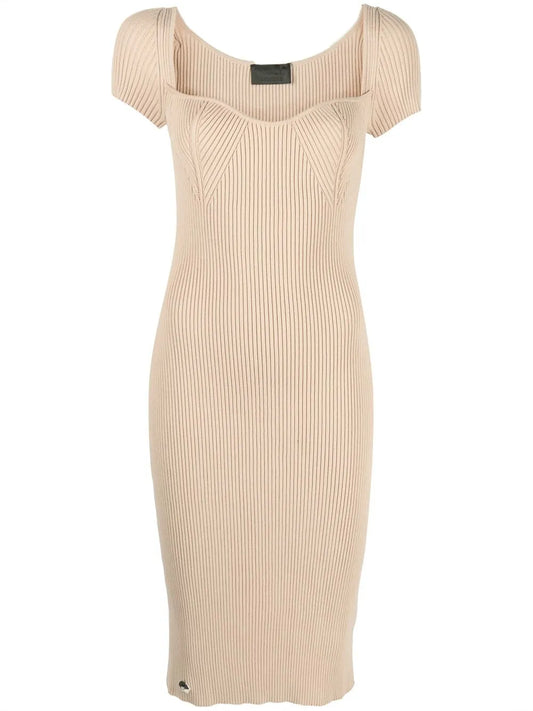 Rib-Knit Midi Dress