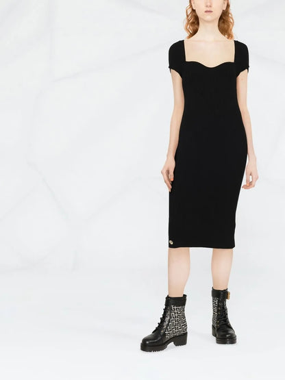 Rib-Knit Midi Dress