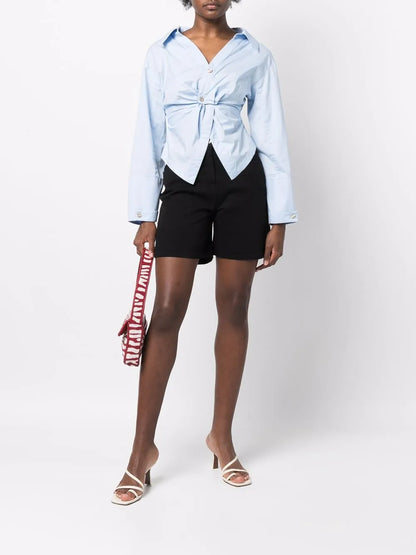 Logo-Patch Denim Shorts