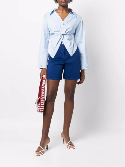 High-Waisted Chino Shorts