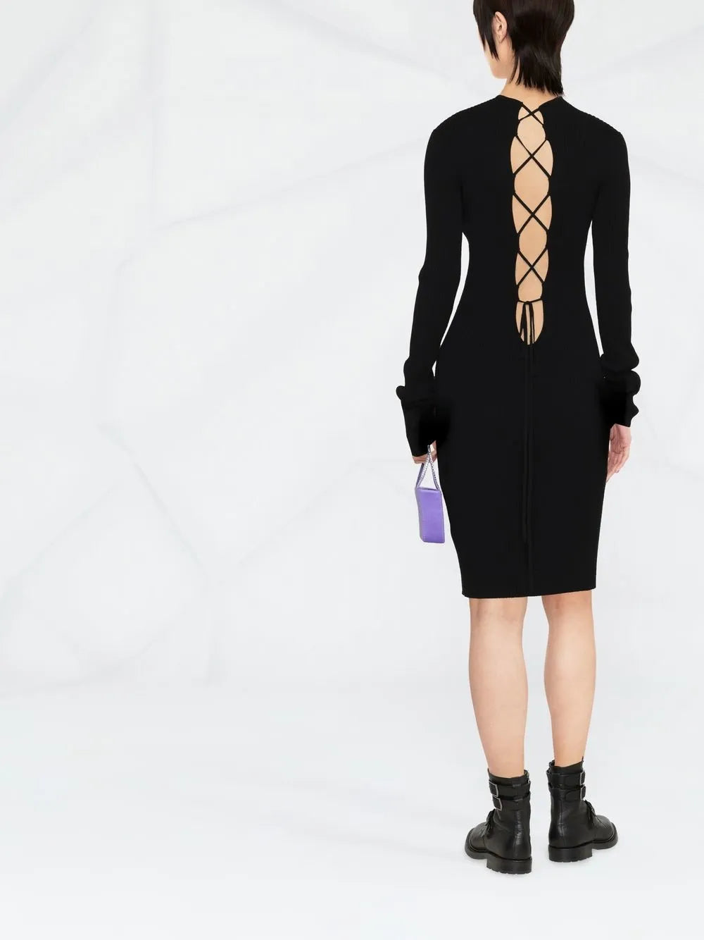 Lace-Up Detailed Midi Dress