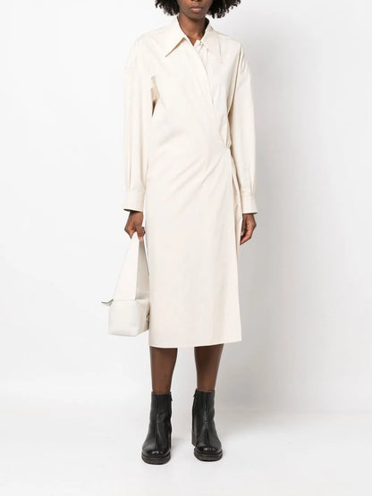 Twisted Cotton Shirt Dress