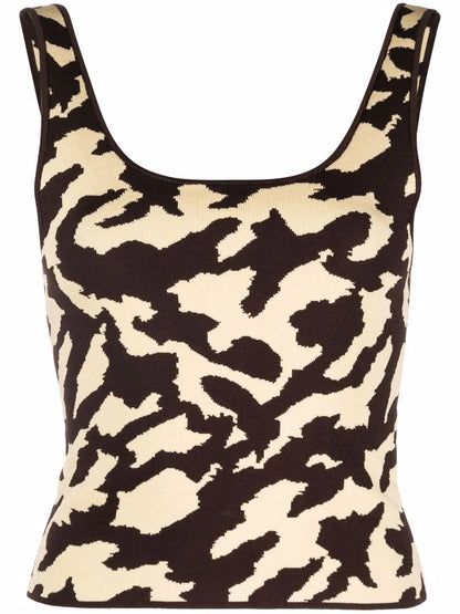 Animal-Jacquard Tank Top