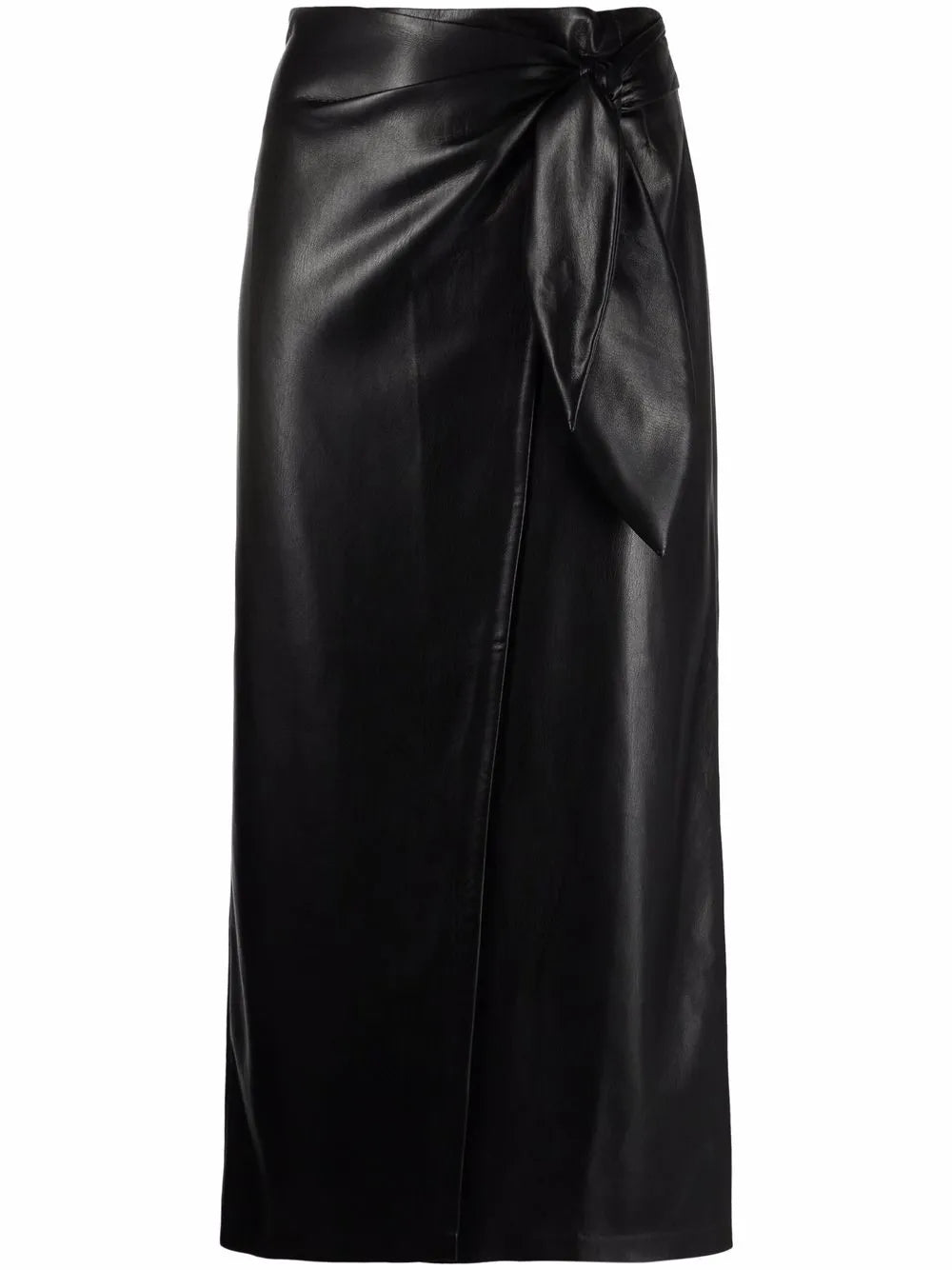 Vegan-Leather Wrap Skirt
