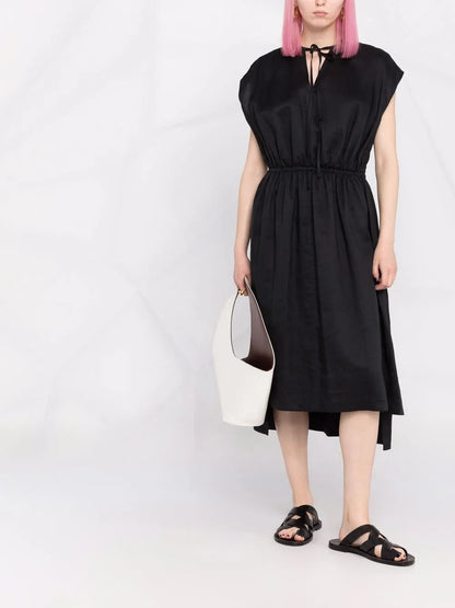 Sleeveless Gathered-Detail Dress