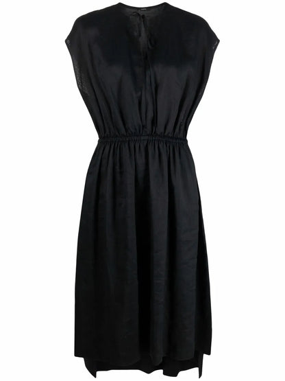 Sleeveless Gathered-Detail Dress