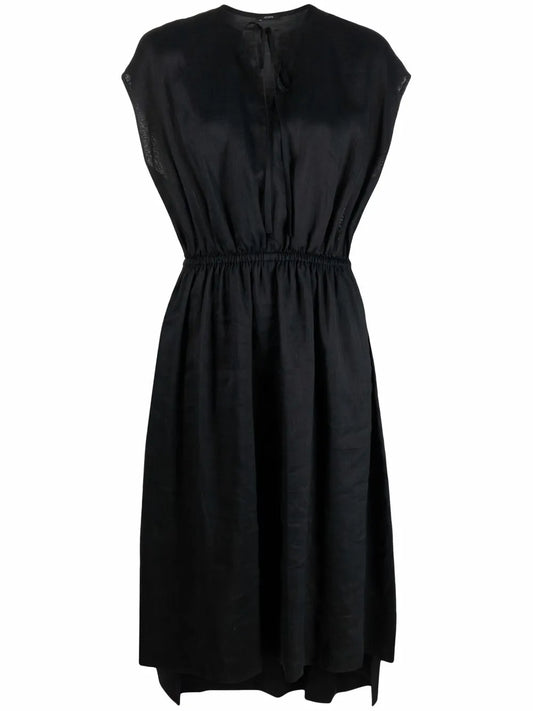Sleeveless Gathered-Detail Dress