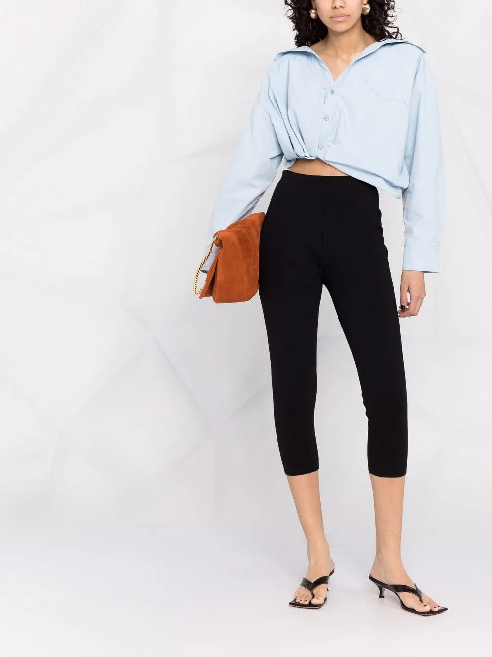 Knitted Three-Quarter Leggings