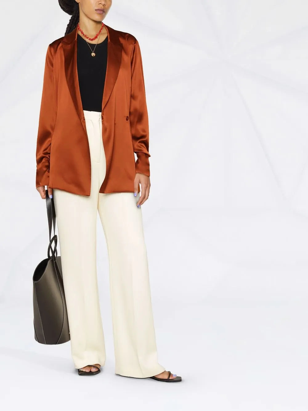 High-Waisted Straight-Leg Tailored Trousers
