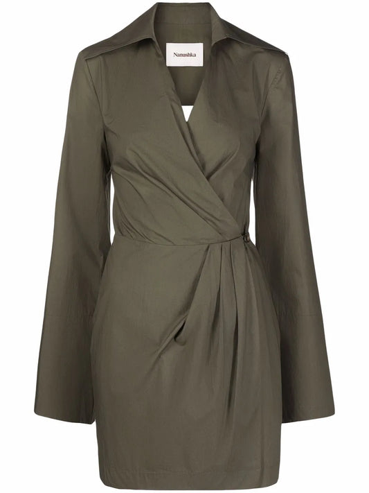 Open-Back Mini Wrap Dress
