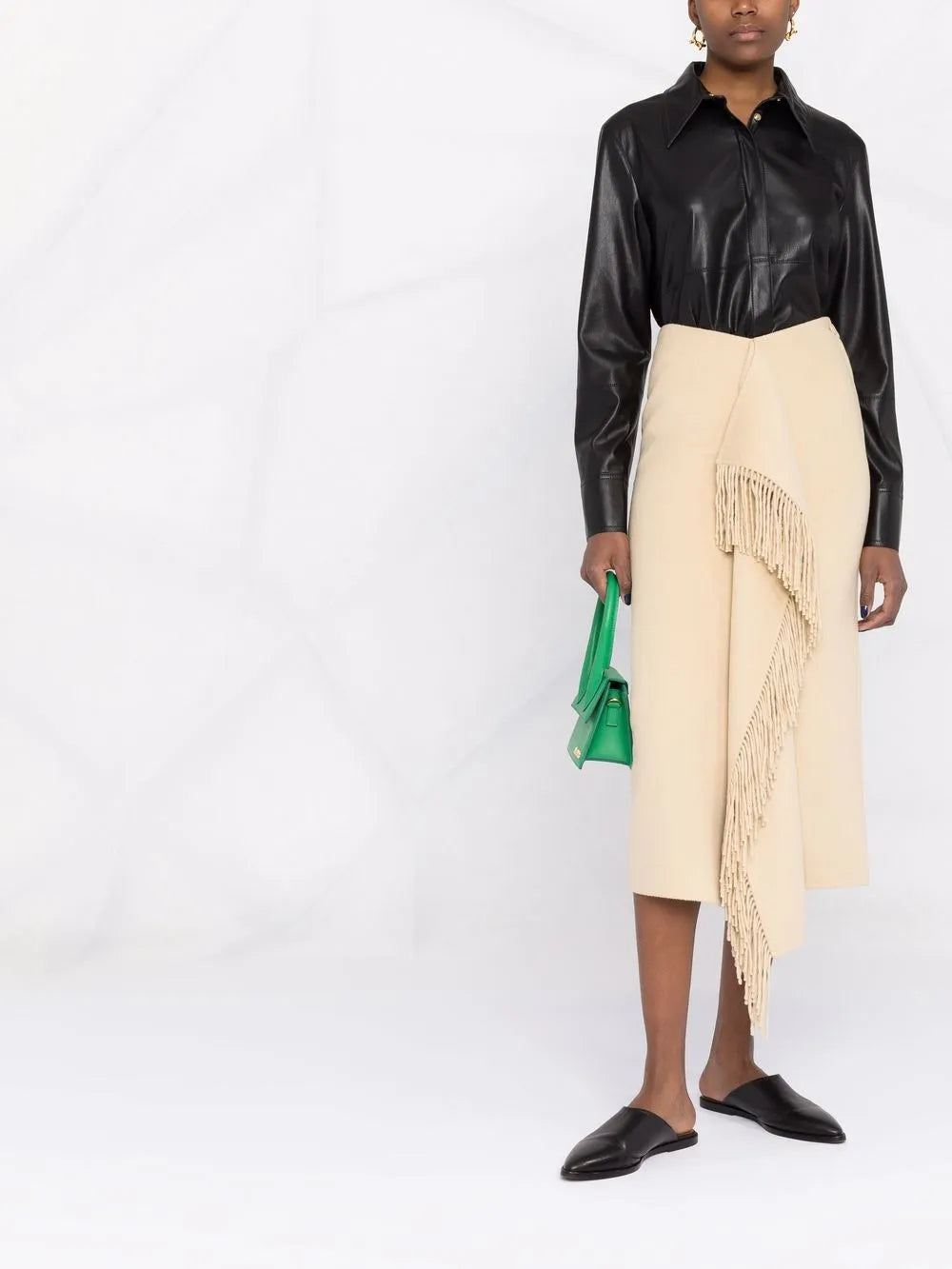 Vegan-Leather Long-Sleeve Shirt