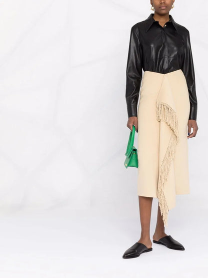 Vegan-Leather Long-Sleeve Shirt