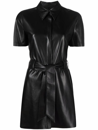 Belted Mini Shirt Dress