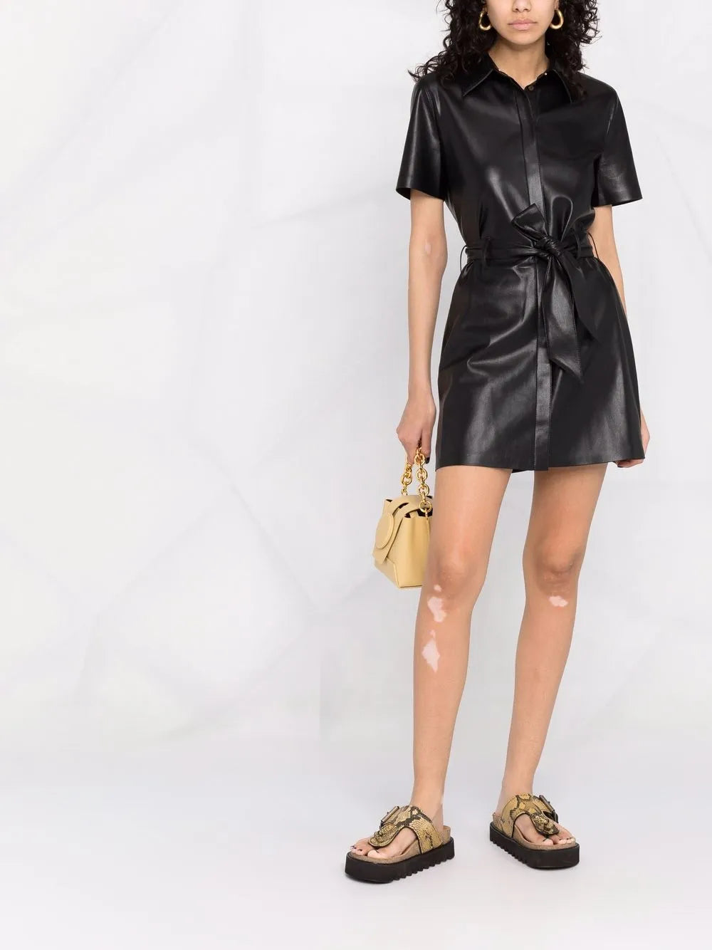 Belted Mini Shirt Dress
