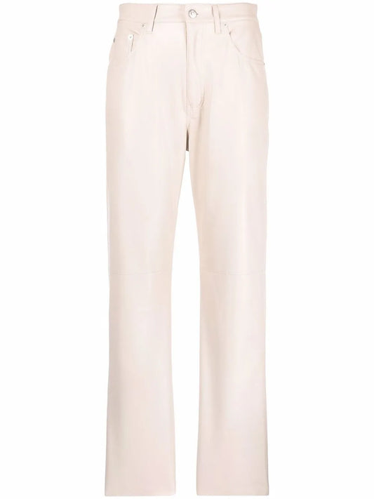 Faux-Leather Straight Leg Trousers