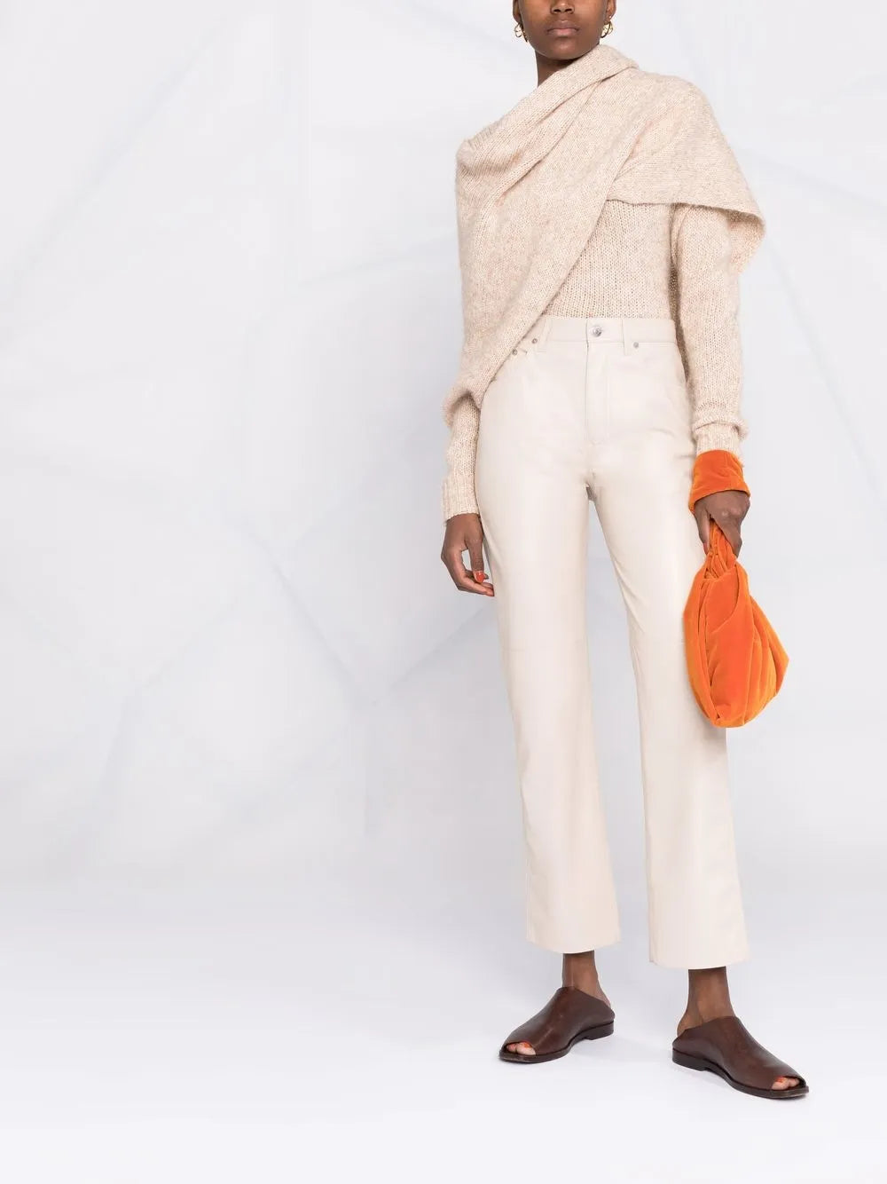 Faux-Leather Straight Leg Trousers