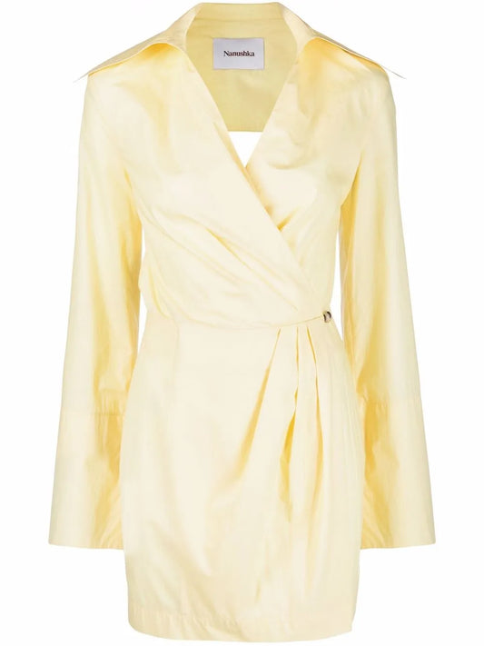 Open-Back Mini Wrap Dress