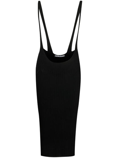Ribbed-Knit Pinafore Dress